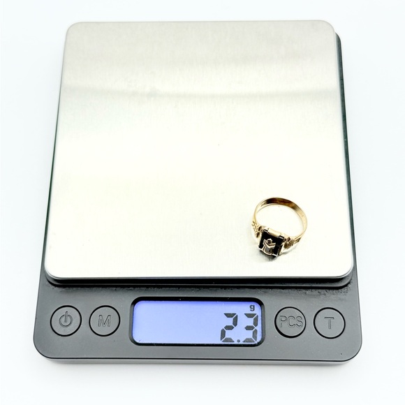 10K Solid Yellow Gold Black Onyx Class Ring - Vintage 1938 - Picture 12 of 14